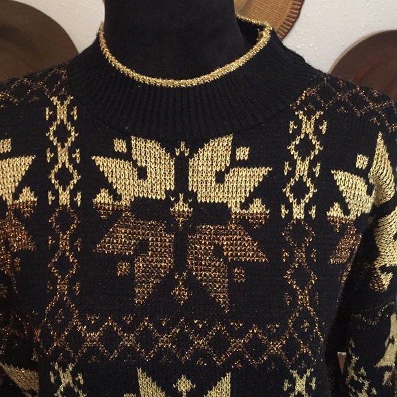 VTG 80’s Metallic Snowflake Knit Sweater - Picture 11 of 14